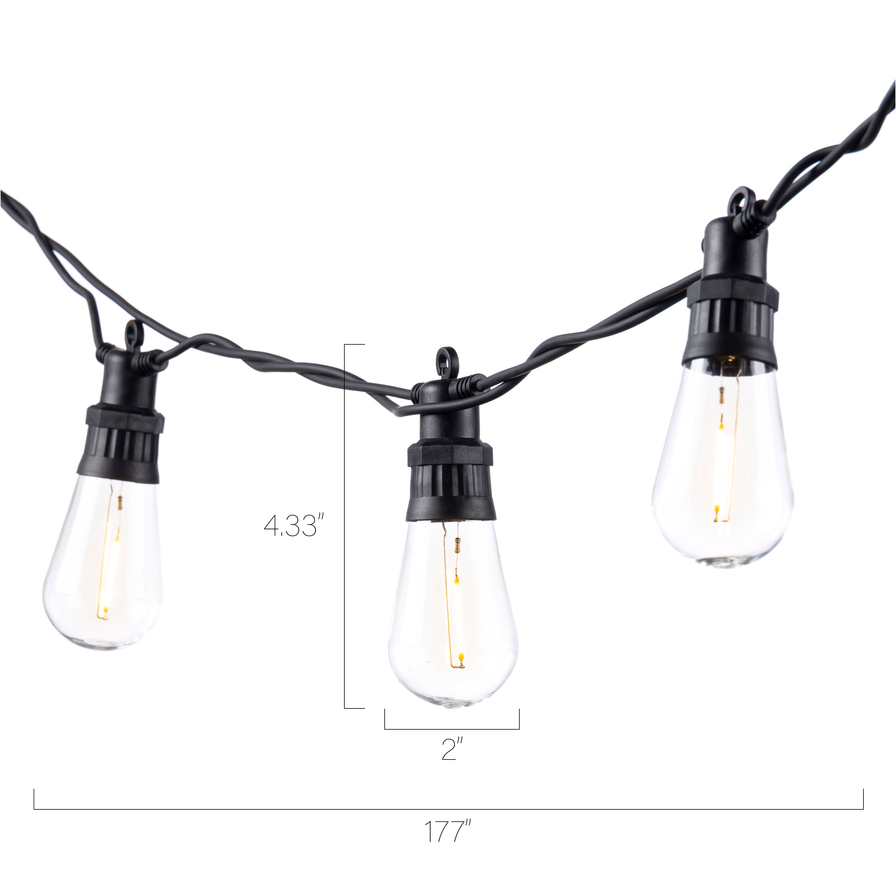 Connectable 14.75 ft. LED A60 Patio String Lights